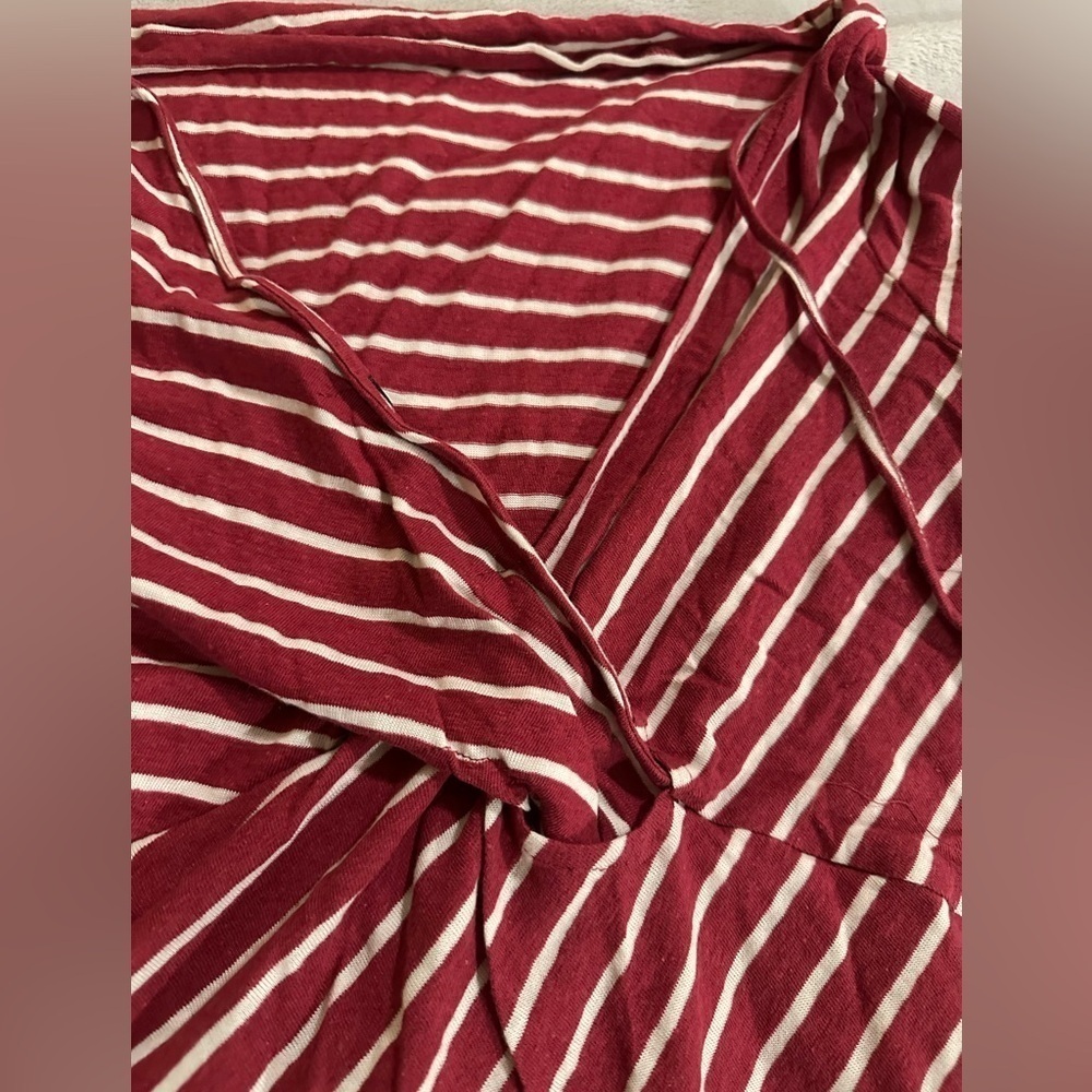 Code x Mode Striped High Low Wrap Style Low Back Women's Top - Picture 5 of 5